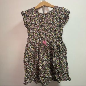 Army green flower dress